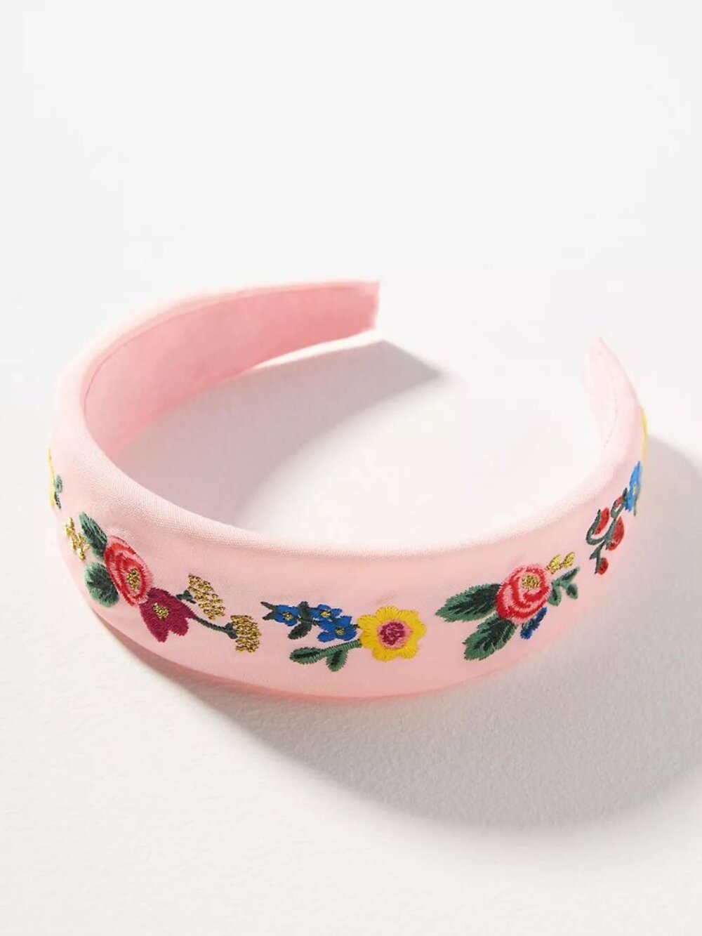 Rifle Paper Co. Embroidered Climbing Roses Headband NEW Pink Floral Strawberry